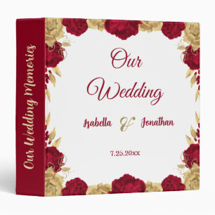 burgundy & gold flowers elegant photo albums  binder