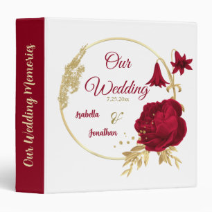 burgundy & gold flowers elegant photo albums binder