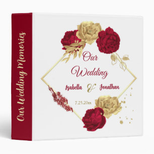 burgundy & gold flowers elegant photo albums binder