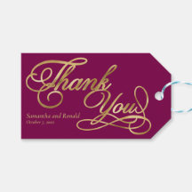 Burgundy & Gold Foil Calligraphy Wedding