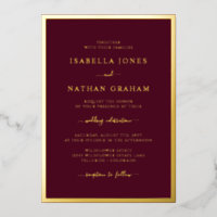 Burgundy Gold Foil Wedding Invitations