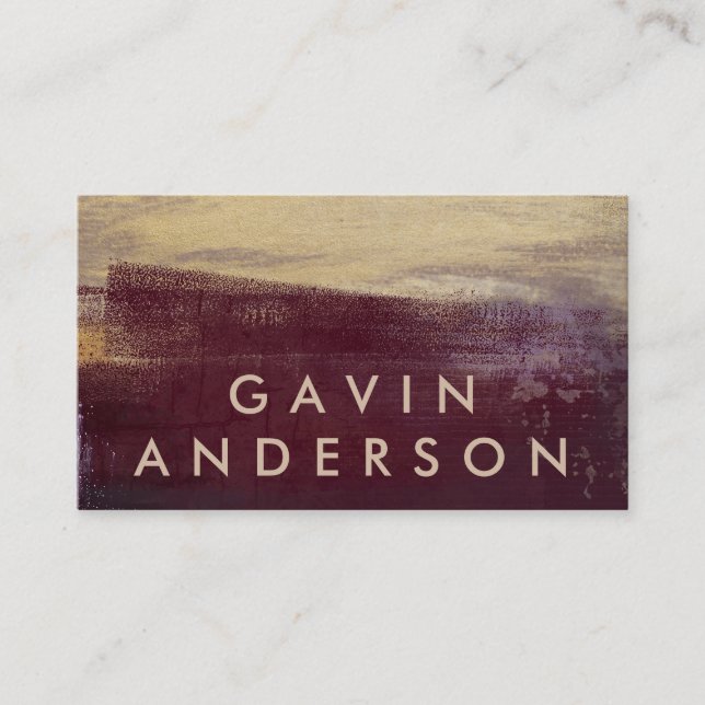 Burgundy & Gold Formal Elegant Business Card (Front)
