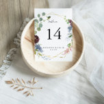 Burgundy Gold Geometric Wedding Table Number<br><div class="desc">This burgundy gold geometric wedding table number is perfect for a winter wedding. The elegant boho design features watercolor navy,  blush pink and wine shade flowers with artistic penciled details.

This is a double sided table number. Add each table number you need to your cart individually.</div>