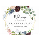 Burgundy Gold Geometric Wedding Welcome Sign