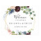 Burgundy Gold Geometric Wedding Welcome Sign