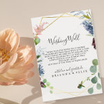 Burgundy Gold Geometric Wedding Wishing Well Enclosure Card<br><div class="desc">This burgundy gold geometric wedding wishing well enclosure card is perfect for a winter wedding. The elegant boho design features watercolor navy,  blush pink and wine shade flowers with artistic penciled details.</div>