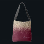 Burgundy Gold Glitter Girly Monogram Glam Crossbody Bag<br><div class="desc">Gold and Burgundy anniversary,  baby shower or bachelorette party gift for someone that loves glam luxury and chic styles.</div>
