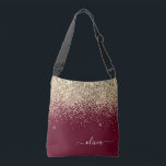 Burgundy Gold Glitter Girly Monogram Glam Crossbody Bag<br><div class="desc">Gold and Burgundy anniversary,  baby shower or bachelorette party gift for someone that loves glam luxury and chic styles.</div>
