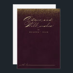 Burgundy Gold Glitter Wedding Well Wishes  Advice Card<br><div class="desc">This burgundy gold glitter wedding well wishes advice card is perfect for a rustic wedding. The simple and stylish design features classic and fancy script typography in gold with glitter in a burgundy background. These cards are perfect for a wedding, bridal shower, baby shower, graduation party & more. Personalize the...</div>