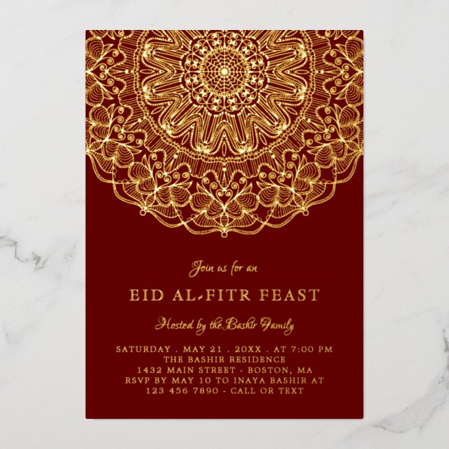 Burgundy & Gold Lace Elegant Eid Feast (Front)