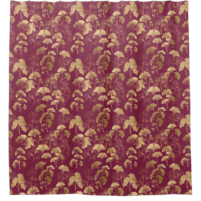 Burgundy Gold Leaf Pattern (Front)