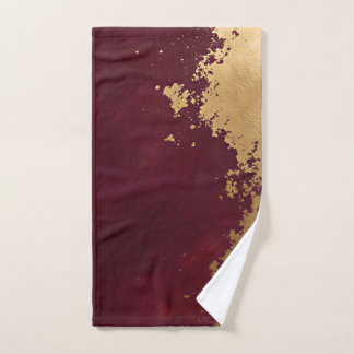 Burgundy Gold Luxury Modern Collection Bath Towel Set
