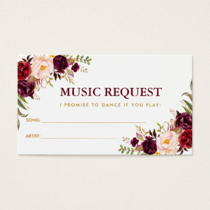 Burgundy Gold Mariage Music Demande de chansons B