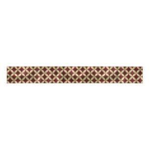 Burgundy gold metallic peel pattern grosgrain ribbon