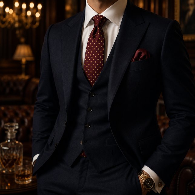 Burgundy & Gold Micro Polka Dot Tie (Creator Uploaded)