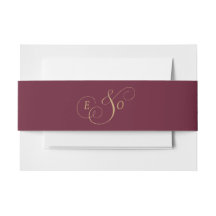 Burgundy Gold Monogram Wedding