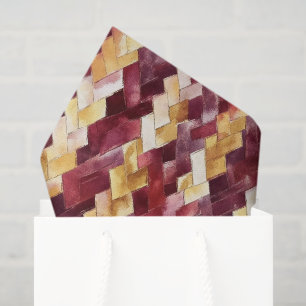 Burgundy Gold Peach Zigzag Christmas Tissue Paper