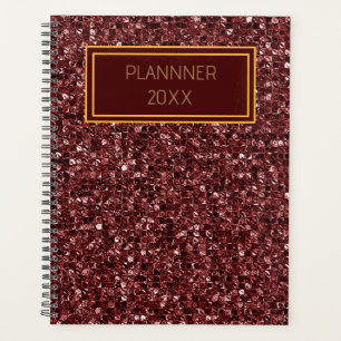 Burgundy gold print minimalist planner
