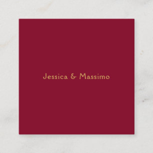 Burgundy Gold Professional Trendy Minimalist Names Enclosure Card