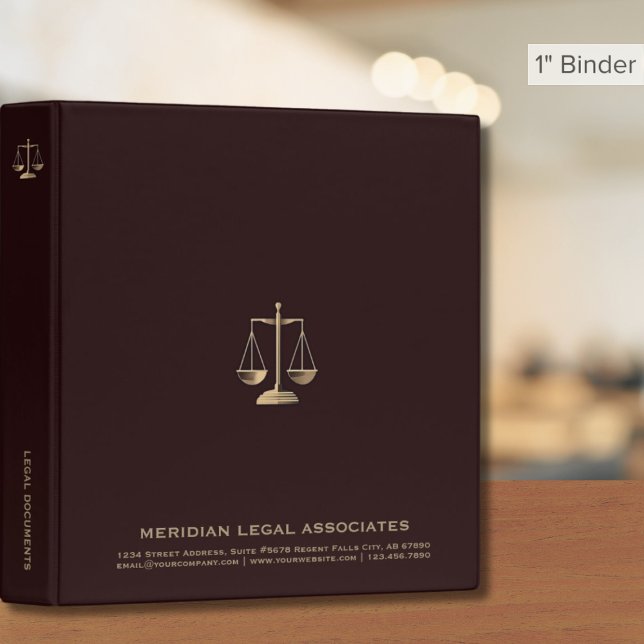 Burgundy Gold Scales of Justice Logo Binder (Creator Uploaded)