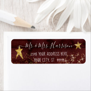 Burgundy Gold Twinkle Little Star Adresse de retou