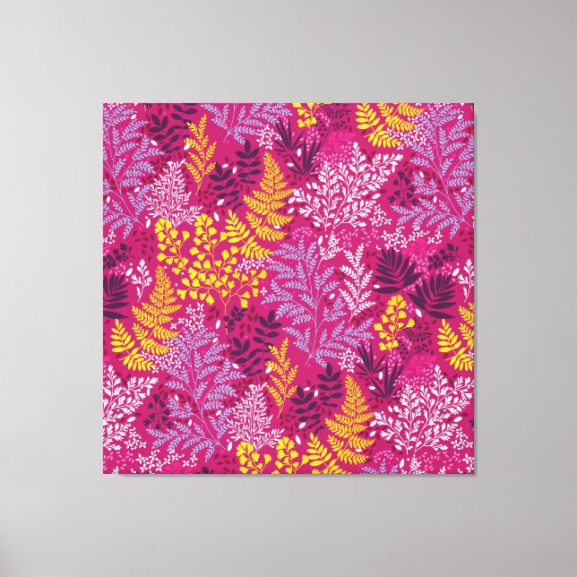 Burgundy Golden Autumn Forest Leaves  Canvas Print (Front)