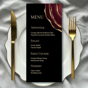Burgundy golden gemstone  menu