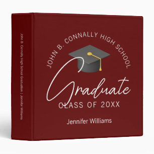 Burgundy Graduate Custom Graduation Photo Album Binder