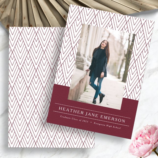 Burgundy Graduation Announcement (Burgundy Photo Graduation Announcement by Painted Paperie
)