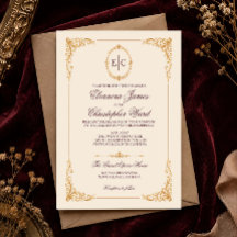 Burgundy Grand Opera Wedding Invitation