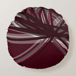 Burgundy & Grey Elegant Design de ruban Coussin ro