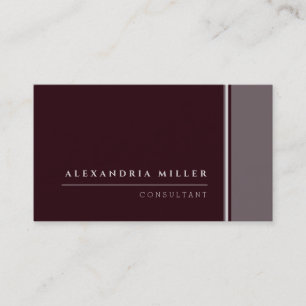Burgundy & Grey with Stripes Professional Business Card