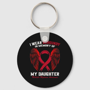 Burgundy In Memory Of Daughter Multiple Myeloma Aw Keychain