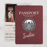 Burgundy India Passport Save The Date