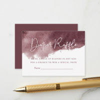 Burgundy Ink Wash Baby Shower Diaper Raffle