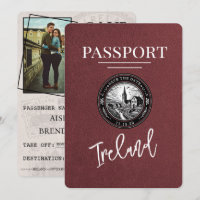 Burgundy Ireland Passport Save The Date