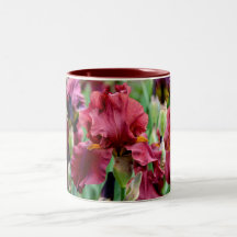 Burgundy Iris Flower Mug