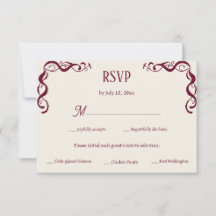 Burgundy Ivory Vintage Art Nouveau Elegant Wedding