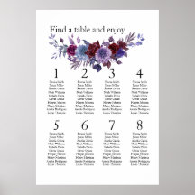 Burgundy Lavender Dusty Blue Minimalist Floral