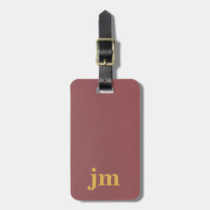 Burgundy leather texture customer design  luggage tag