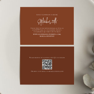 Burgundy Leaves Elegant RSVP QR Code
