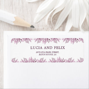 Burgundy Leaves Wedding Return Address