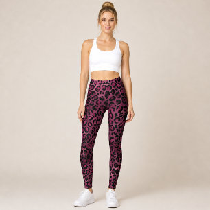 Burgundy Leopard Leggings