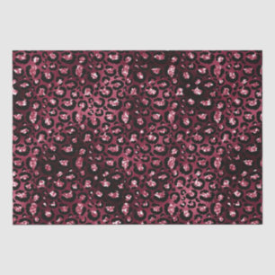 Burgundy Leopard Print Glitter Tissue Paper