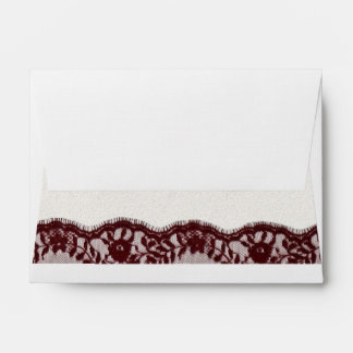 BURGUNDY LINEN LACE ENVELOPE