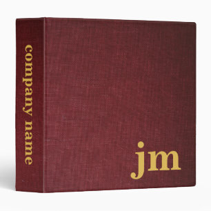 Burgundy linen texture customer design binder