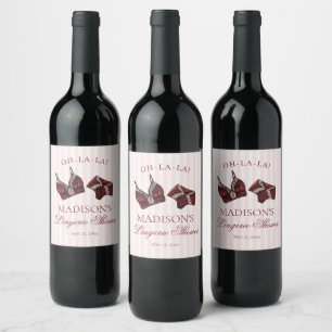 Burgundy Lingerie Shower Bachelorette Panty Party Wine Label