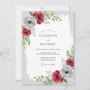 Burgundy Luminous Winter Wedding Invitation