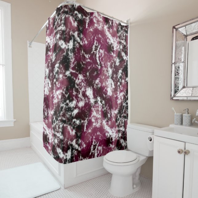 Burgundy Marble Abstract (In Situ)