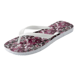 Burgundy Marble Abstract Flip Flops